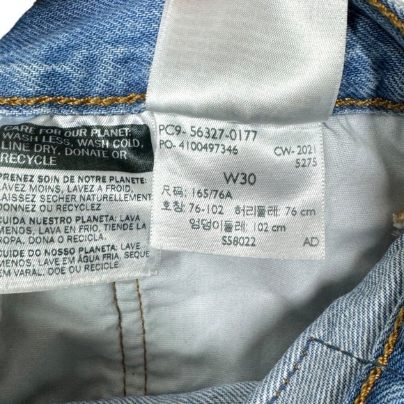 Levi's 501 High Rise Denim Shorts 30 Cut Offs Light Wash Distressed Jean Casual - Picture 7 of 7